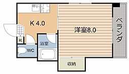 赤塚ビル 1Kの間取図画像