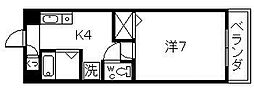 PINEビル2 1Kの間取図画像