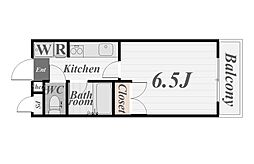 ブルースター上本町 1Kの間取図画像
