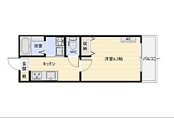 輝BASE 1Kの間取図画像