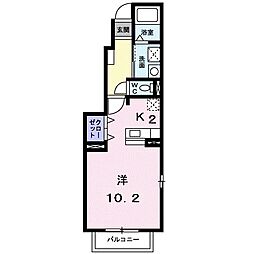 エレガント・ユー ワンルームの間取図画像