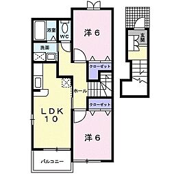 エレガンス喜入A 2LDKの間取図画像