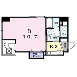 クレスト呉服町 1Kの間取図画像