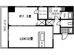 グランドゥール鴨池 1LDKの間取図画像