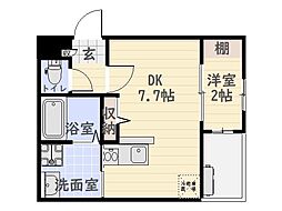 STEPONE 1DKの間取図画像