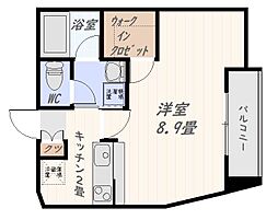 キャトールズ 1Kの間取図画像
