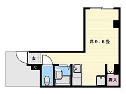 ラフィーネ新照院 ワンルームの間取図画像