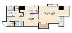 フォンス加治屋町 1DKの間取図画像