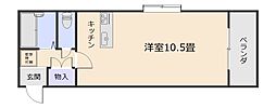 JAウイング新屋敷 ワンルームの間取図画像