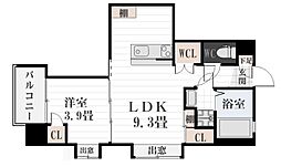 LA-CHIC鹿児島中央 1LDKの間取図画像