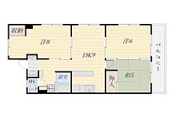 なごみマンション城山 3DKの間取図画像
