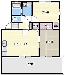エスポワール吉野A棟 2LDKの間取図画像