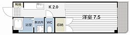 森マンション 1Kの間取図画像
