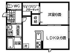 ウィズハイムローリエ 1LDKの間取図画像