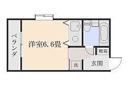 朝日プラザ上之園 ワンルームの間取図画像
