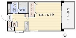 カーサヴェルデ ワンルームの間取図画像