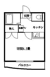 ルーチェＳ 1階1Kの間取り