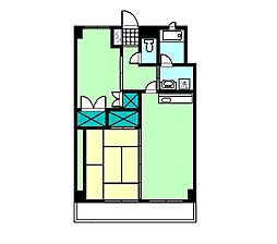 グランドスクェア東谷山 3階2LDKの間取り