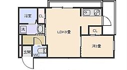1016　ＴＯＷＥＲＳ　ＫＯＭＡＴＳＵＢＡＲＡ 3階1LDKの間取り
