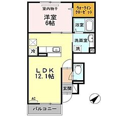 ルナステイト 1LDKの間取図画像