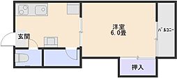 宮一コーポ 1Kの間取図画像