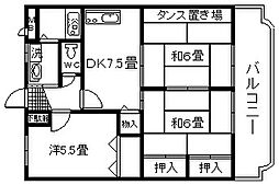 ユーマンハイツ 3DKの間取図画像