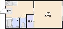 福栄ビル 1Kの間取図画像