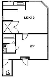 グリーンバードビル 1LDKの間取図画像