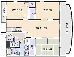 サニーハイツ 3LDKの間取図画像