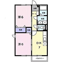 ファミール竹内B 2DKの間取図画像