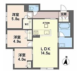 ゼーゲンハウス 3LDKの間取図画像