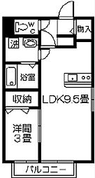 ナチュール清和 1LDKの間取図画像