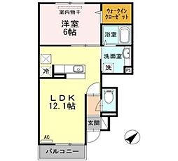 ルナステイト 1LDKの間取図画像