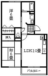 セジュールK 2LDKの間取図画像