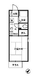 セリバテール東谷山3 1Kの間取図画像