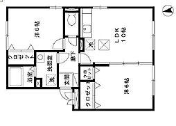 ヴァン・マーガレット 2LDKの間取図画像