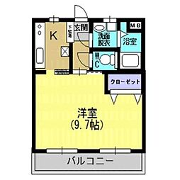 セラ・キューブ 1Kの間取図画像