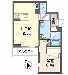 鹿児島市宇宿1丁目マンション 1LDKの間取図画像