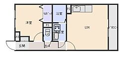 ラリュールFR 1LDKの間取図画像
