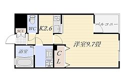 サンセールさくら 1Kの間取図画像