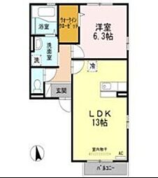セジュール・シャルマン 1LDKの間取図画像