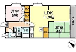 パティオス宇宿 2LDKの間取図画像