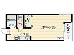 Ｅａｒｔｈ　ｆｌａｔｓ 3階1Kの間取り