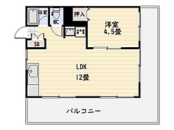 白百合荘 1LDKの間取図画像