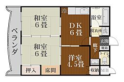 スカイパーク1 3DKの間取図画像
