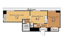 セントラルパレス 2DKの間取図画像