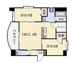 山吹壱番館 2LDKの間取図画像