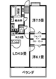 フェスティオベイサイドコート 2LDKの間取図画像