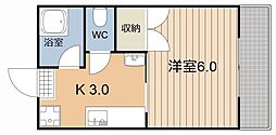 クリーンハイツ 1Kの間取図画像