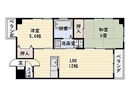 GREENLIFEシンガイ中央ビル 2LDKの間取図画像